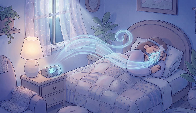 CPAP pressure settings display